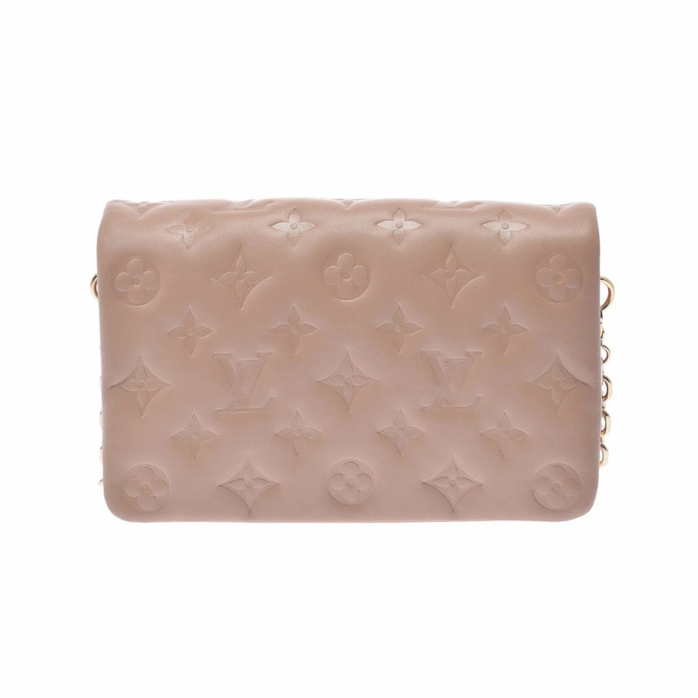 Louis Vuitton Monogram Pochette Coussin Camel Brown Tan Lambskin Shoulder Bag